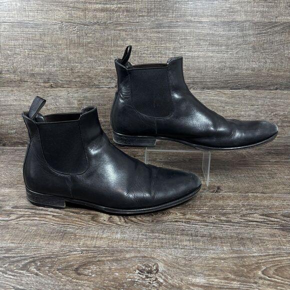 Suitsupply Chelsea Boots Men\'s 10.5 Black Leather Pull On Made Italy FW141150 main image 4